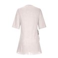 thumbnail image 3 of ZZwxWA Cotton and Linen V-Neck Midi Dress Short Sleeve Wrap Tie Mini Dress Casual Elegant Beach Work Vacation Travel Dresses, 3 of 5