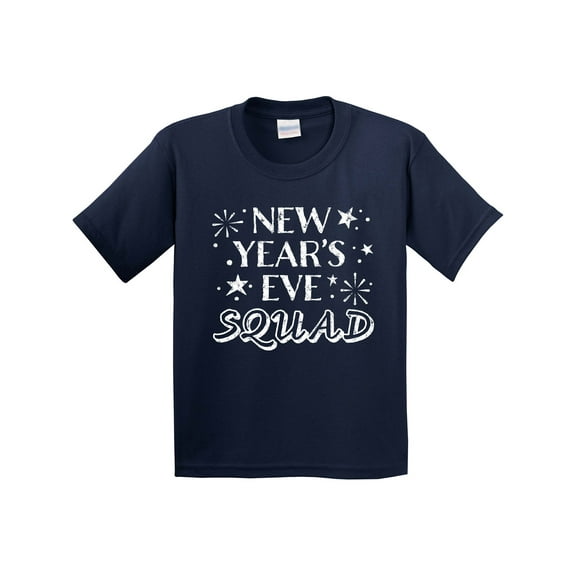Inktastic New Year's Eve Squad with Stars in White Youth T-Shirt