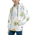 thumbnail image 2 of Kll Unisex Kids Boys Girls Hooded Pocket Pullover Hoodies-Green Blue Avocado, 2 of 9