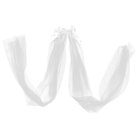 LOLIPPYY Long White Wedding Veil with Flower Design Pearls for Bride Wedding Accessories