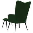 thumbnail image 6 of vidaXL Relaxing Chair with a Stool Dark Green Velvet, 6 of 7