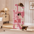 thumbnail image 1 of Yaheetech 54"H Cat Tree Tower with 3 Scratching Posts, Pink, 1 of 9