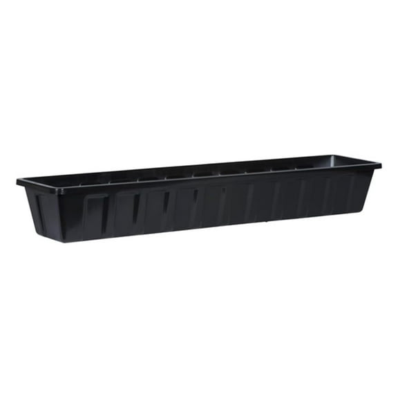 -Pro Plastic Flower Box Planter, Black, 36-Inch