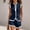 Blue, variant on PUMXQ Women Solid 2 Piece Matching Short Set Sleeveless Stand Collar Button Front Vest Top Scalloped Wavy Trim High Waist Shorts with Side Pockets Casual Summer Daily Outfits Blue L