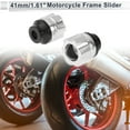 thumbnail image 2 of 14mm Motorcycle Slider Frame Aluminum Alloy Wheel Fairing Protection Crash Pad Protector Guard 41mm 47mm Silver Tone 2 Pcs, 2 of 7