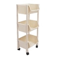 thumbnail image 1 of Plastic Storage Shelf, Light Duty Movable Vertical Rack Space Saving Slide Out Utility Cart for Kitchen Office Bathroom, 1 of 8