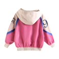 thumbnail image 4 of TIREOW Girls Hooded Windbreaker Color Blocking Full Zip Long Sleeve Windproof Sports Coat Lightweight Casual Outdoor Outerwear, 4 of 8