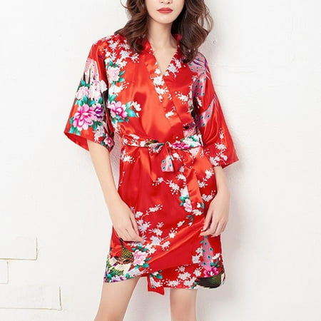 

Women Satin Silk Nightdress Lingerie Sleepwear BathRobe Bridesmaid Wedding Robes