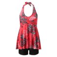 thumbnail image 6 of up to 60% off Gifts Usmixi Sexy Swimsuits for Women High Waist Tummy Control 2 Pieces Beachwear Bathing Suits Sleeveless U-Neck Floral Print Swimwears Tankini Sets Red XL, 6 of 6