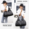 thumbnail image 3 of PlasMaller Carry On Travel Duffle Bag Packable Luggage Travelling Gear Sports Gym Bags Lightweight Tote Shoulder Pack, Black, 3 of 6