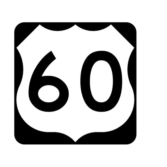 US Route 60 Metal Sign Highway Sign Road Sign Size: 12 inch x 12 inch