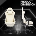 thumbnail image 7 of SYTHERS Adjustable Lumbarr Ergonomic Gaming Chairs and Footrest for Adults 400lb Big and Tall, White, 7 of 7