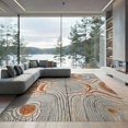 thumbnail image 2 of ODIKA 8'x10' Washable Area Rug Durable, Non-Slip Tree Stump Wood Grain Rustic Nature With Earthy Annual Rings for Living Room, Under Sectional, Family, 2 of 7