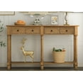 thumbnail image 1 of Console Table Sofa Table Easy Assembly with Two Storage Drawers and Bottom Shelf for Living Room, Entryway (Old Pine), 1 of 31