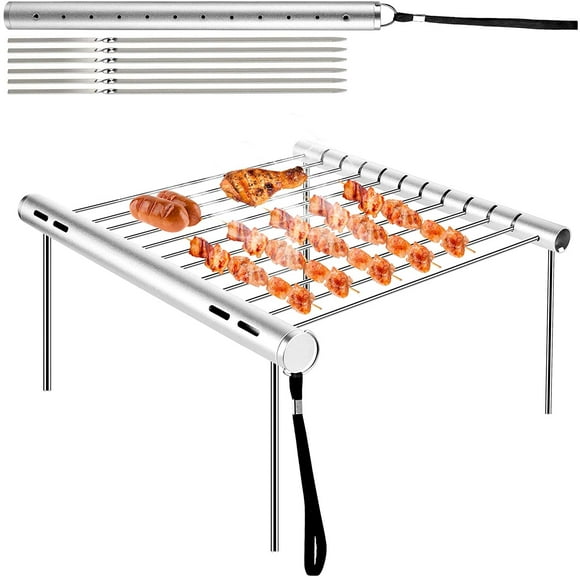 Bbq Grills, Stainless Steel Bbq Grill Portable Camping Barbecue Grill Foldable Compact Camping Grill For Camping, Hiking, Picnic