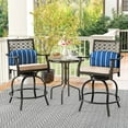 thumbnail image 4 of Gymax 4 PCS Patio Swivel Bar Chairs Metal Counter Height Bar Stools w/ Gentle Rocking, 4 of 10