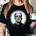 thumbnail image 2 of Frankenstein Spooky Portrait T-Shirt, Horror Villain Theme Halloween Tee, 2 of 5