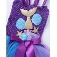 thumbnail image 3 of YEAHDOR Baby Girls Mermaid Cosplay Costume Halloween Carnival Party Fancy Outfit Toddlers Mesh Tutu Dress with Hair Hoop Purple 8-9Y, 3 of 7