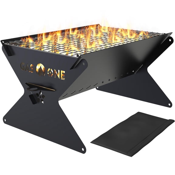 Parrilla de carbón portátil y plegable Gas One de 38 cm