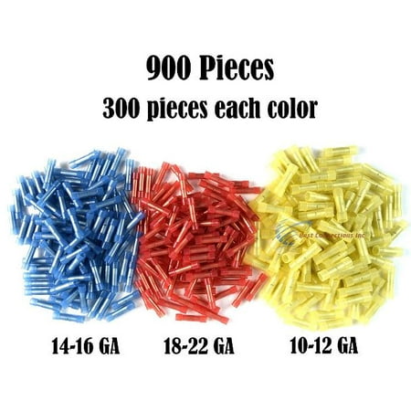 900 RED BLUE YELLOW NYLON BUTT CONNECTOR 22-18 16-14 12-10 AWG GA