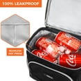 thumbnail image 6 of OPUX Insulated Dual Compartment Lunch Box Men Women | Leakproof Double Deck Lunch Bag Work Office |  Soft Cooler Tote Shoulder Strap Adult | Reusable Thermal Lunch Pail Kit 12 Cans, Black, 6 of 7