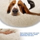 thumbnail image 2 of Cesta redonda para perros, cojín para gatos, cesta tipo donut, cesta para perros, cama para gatos extrasuave, cómoda y bonita, cojín para gatos y perros pequeños y medianos, 50 cm, gris oscuro (blanco, 2 of 5