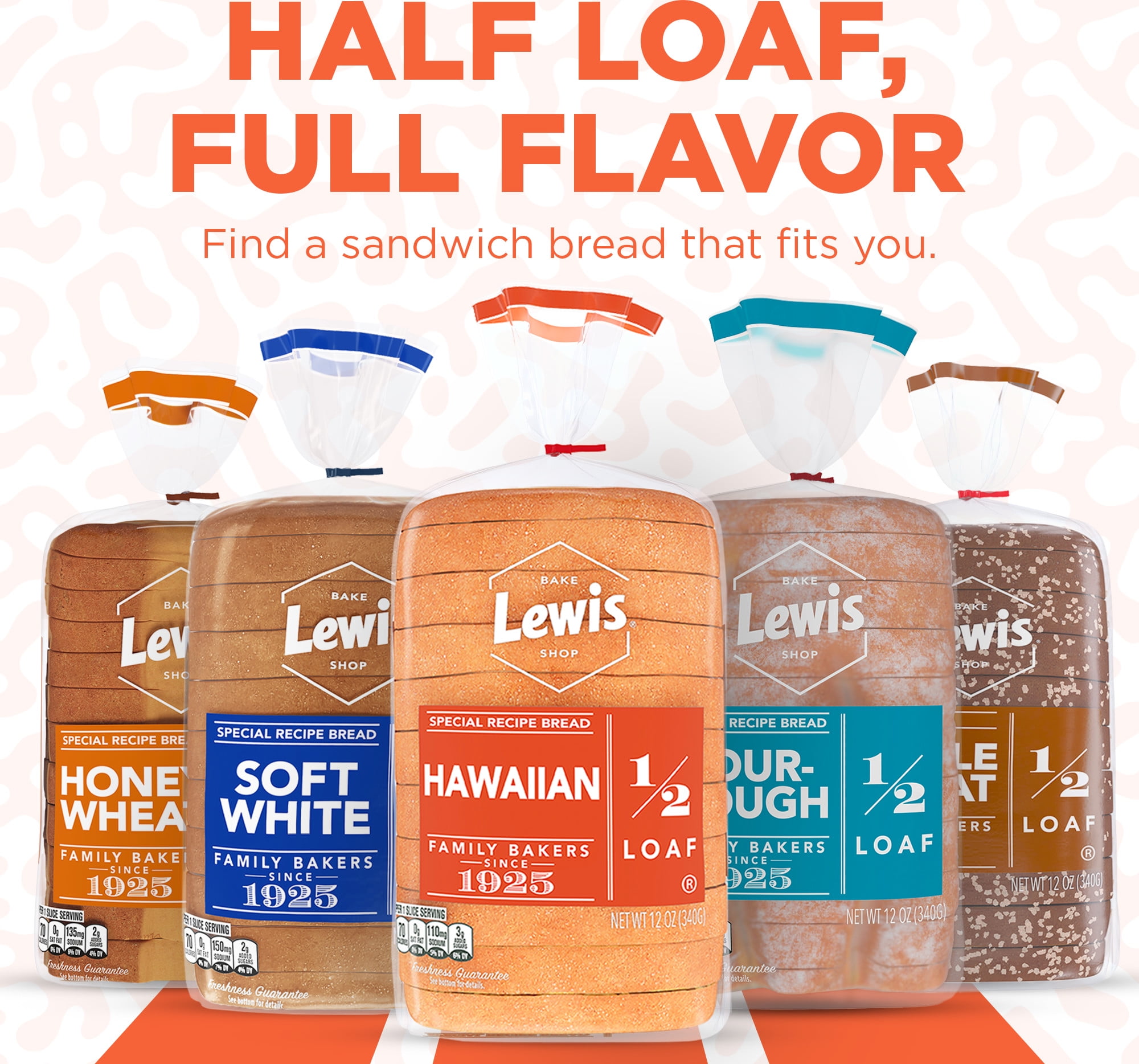 Lewis Bake Shop Hawaiian Half Loaf Bread, 1/2 Loaf, 12 oz