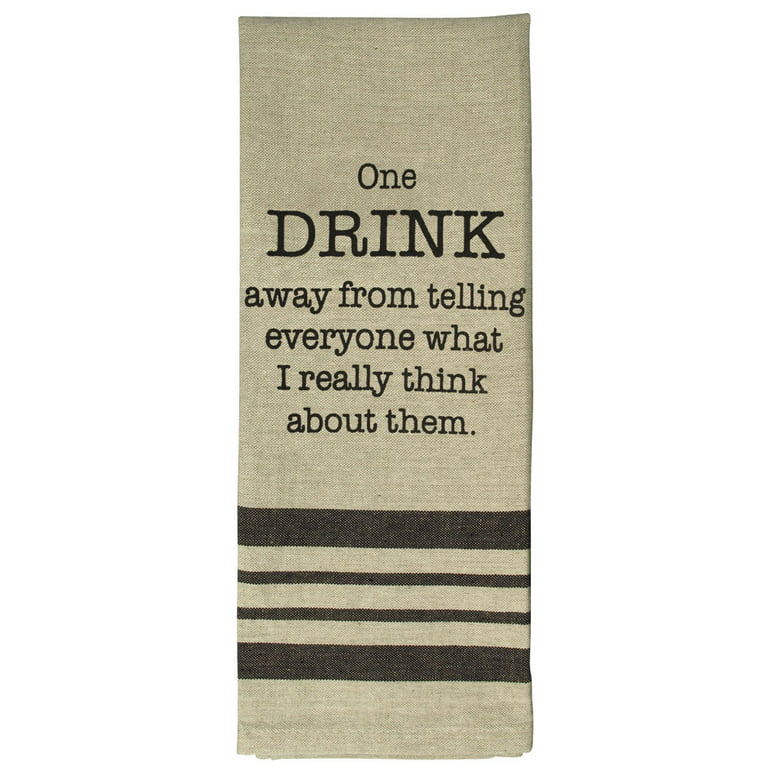 Funny Kitchen Towels, Fun Dish Towels with Wine Alcohol Drink Theme, 5  Flour Sack Towels 