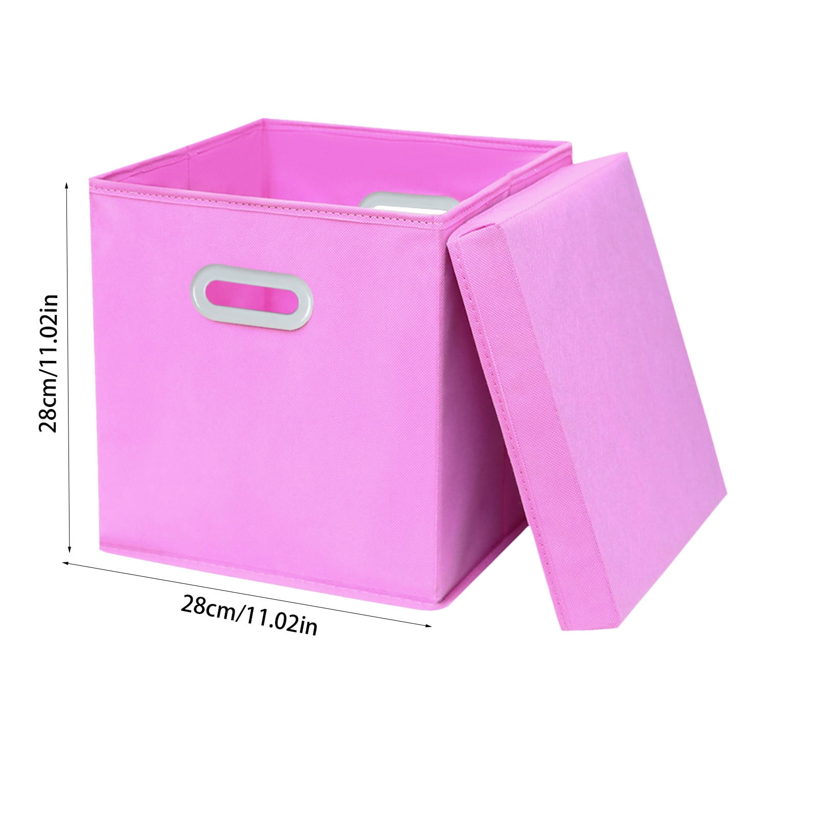 Foldable fabric storage box with lid, multifunctional organizer for clothes toys accessories, home and car drawer storage solution, compact and durable for efficient organization