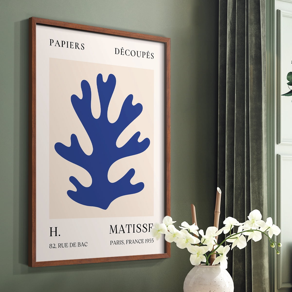 Matisse CLVII Framed Print in Brown Solid Wood 8 x 10 Framed Print