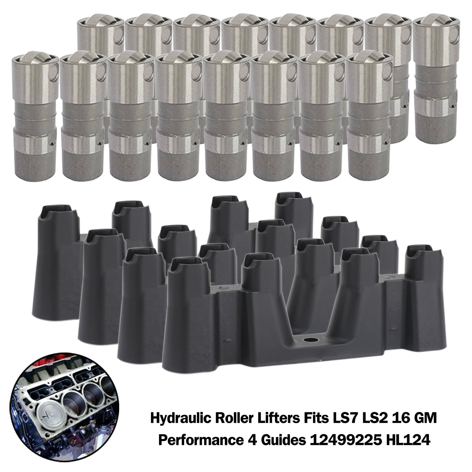 Pack of 16 GM Parts 12499225 Hydraulic Roller Lifter for GM LS Series
