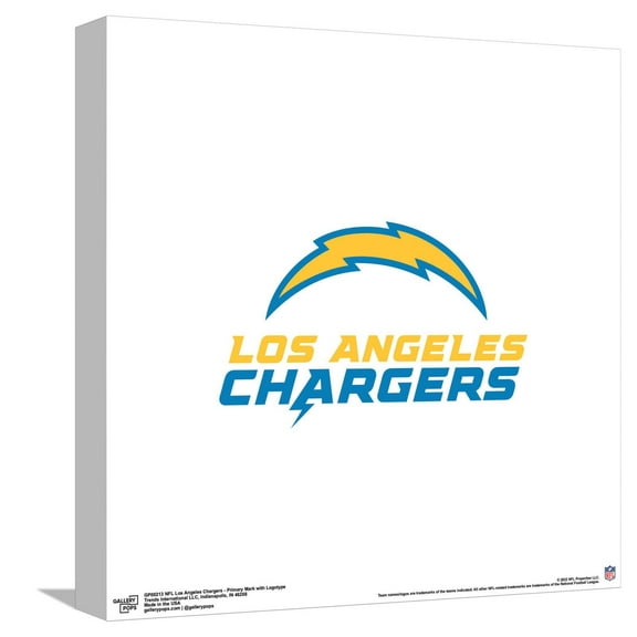 Gallery Pops NFL Los Angeles Chargers - Primary Mark Logotype Canvas Wall Art, Unframed Version, 12" x 12"