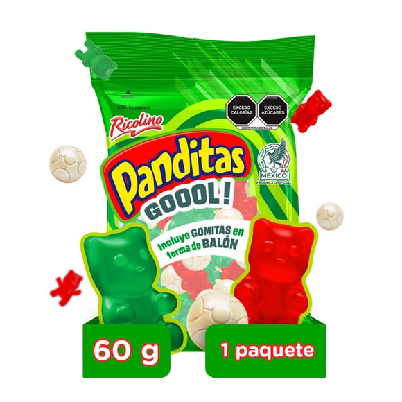 Gomitas Ricolino Panditas sabores frutales 60 g
