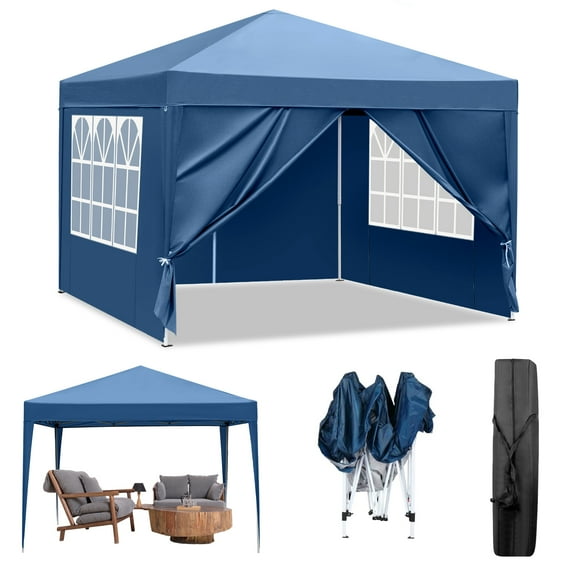 UBesGoo Ez Pop Up Canopy Tent Outdoor with 4 Sidewalls 10 x 10 ft