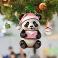 thumbnail image 4 of nTRIUQJ Panda Christmas Ornaments for Tree, Cute Acrylic Hanging Decorations, Unique Animal Theme Holiday Decor for Home A, 4 of 5
