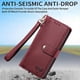 thumbnail image 4 of For iPhone 16 Plus Case RFID Blocking Zipper Pocket Leather Wallet Phone Cover - Green, 4 of 5