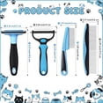 thumbnail image 2 of 4 Pieces Dematting Comb for Dogs Pets Grooming Tools for Dogs and Cats-Fine Tooth Comb,Deshedding Tool & Double-sided Tools Set Ideal for Long/short Hair,Knot Removal, 2 of 7