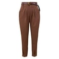 thumbnail image 3 of Huowey Pants for Women Elegant Solid Color Loose Fit Cropped Trousers High Waist Casual Suit Pants for Fashionable Wear, 3 of 8
