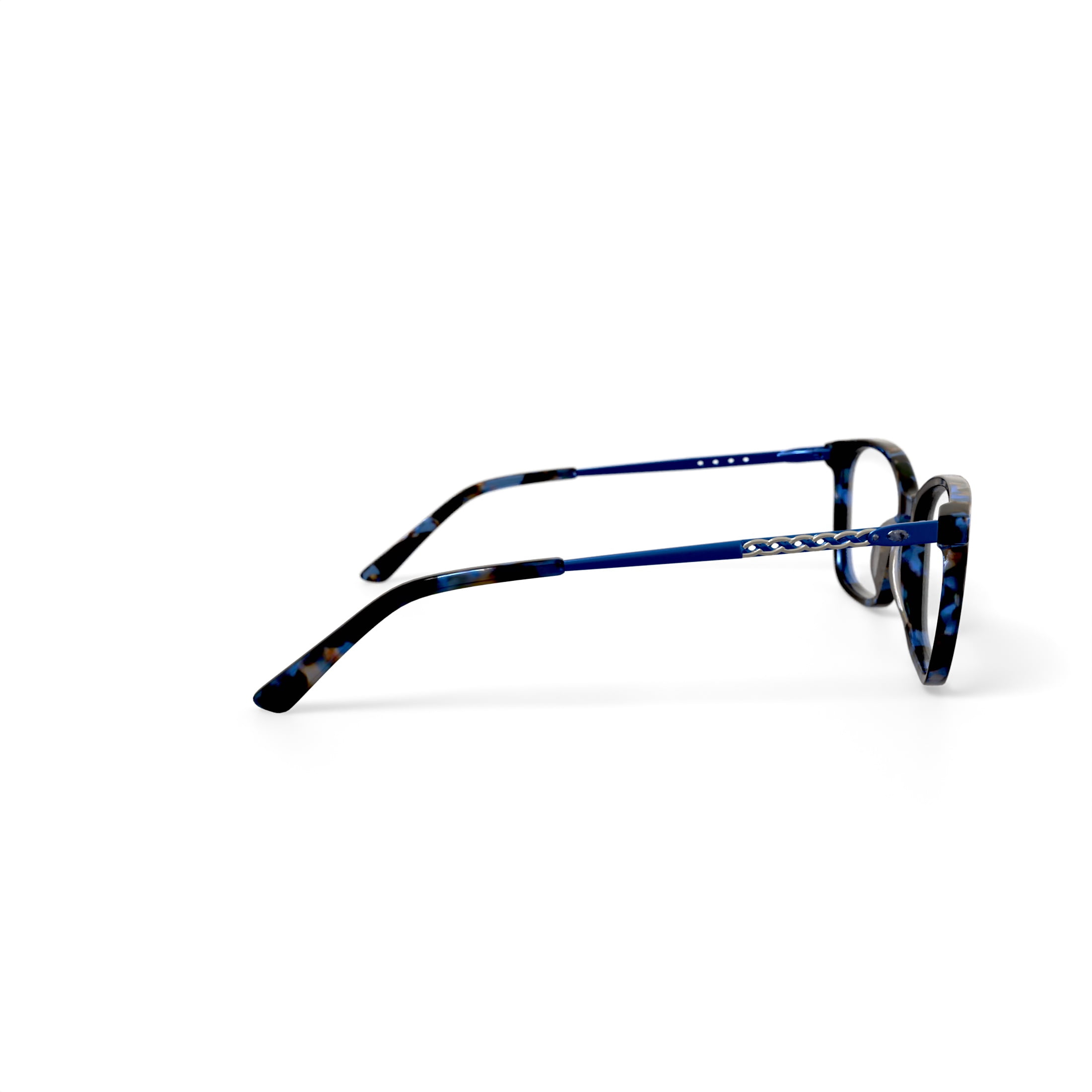 Christie Brinkley Women's C328 Square Prescription Eyeglasses with Case, Blue Tortoise