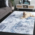 thumbnail image 5 of SAFAVIEH Santa Monica Jessy Abstract Machine Washable Area Rug, Ivory/Blue, 5' x 8', 5 of 13