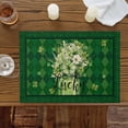 thumbnail image 3 of Lucky Words on Green Background Placemats Set of 6,Wipeable Washable Table Mats for Dining Tables, St. Patrick's Day Grass Place Mats for Kitchen Event Party Tabletop Decor, 3 of 9