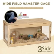 COZIWOW Large Wooden Hamster Cage,Habitat Shelter W/Acrylic Board,Flip Top