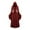Wine, variant on Women's Gothic Dress Halloween Role Play Hooded Renaissance Maxi Dress Tie Front Ruffle Bell Sleeve V Neck Cloak Gown (XL, Wine)