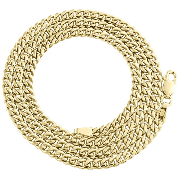 10K Yellow Gold 3.50mm Super Solid Miami Cuban Link Chain Necklace 18 Inches