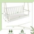 thumbnail image 3 of Gymax Balançoire de Porche 54 Pieds' en HDPE pour Extérieur, Chaise Suspendue de Patio avec Porte-Gobelet et Chaîne Ajustable, 3 of 10