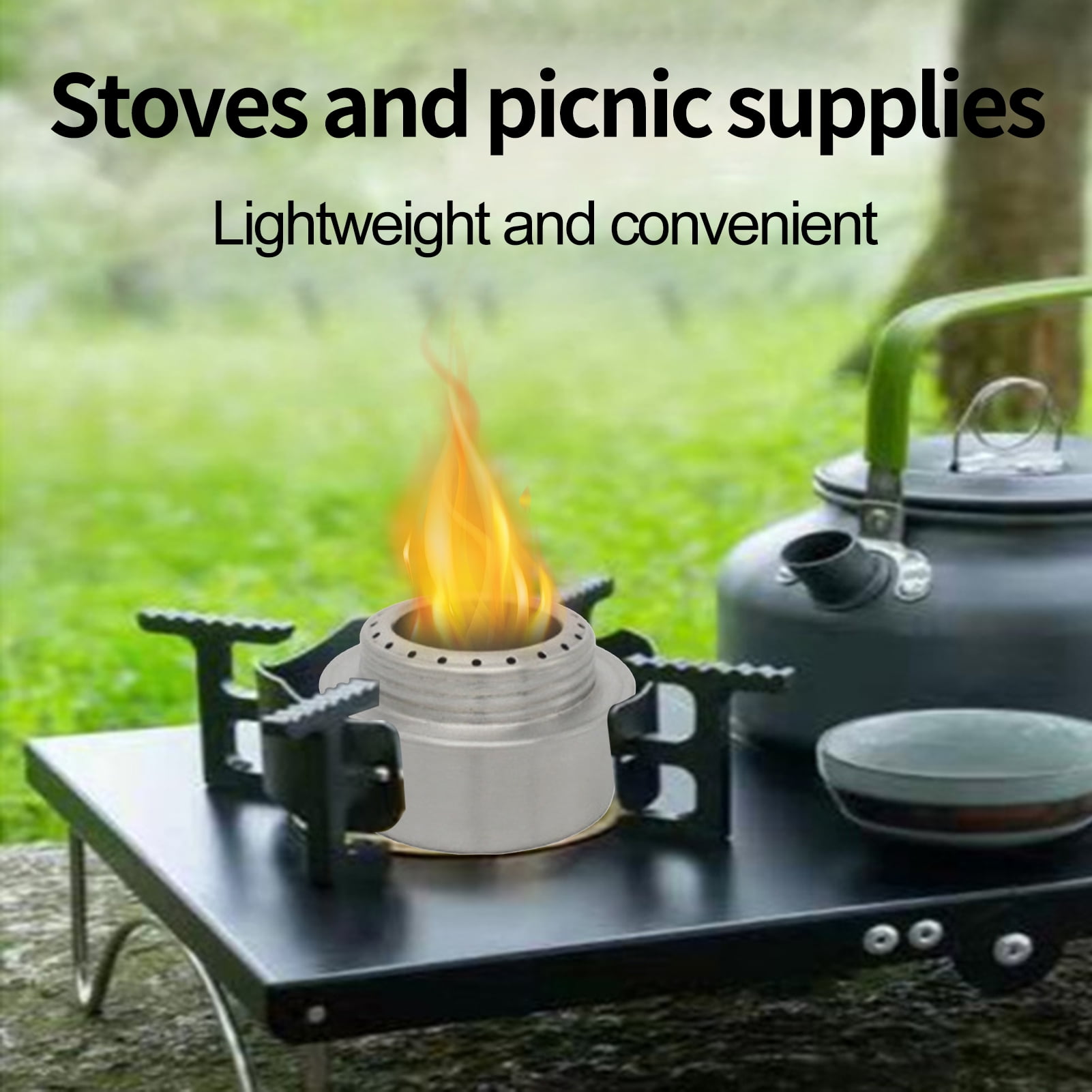 Hesroicy Alcohol Furnace Lightweight Portable Sturdy Cooking Silver