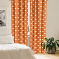 thumbnail image 2 of Ambesonne Orange and White Curtains, Japanese Lotus, Pair of 28"x84", Orange and White, 2 of 5