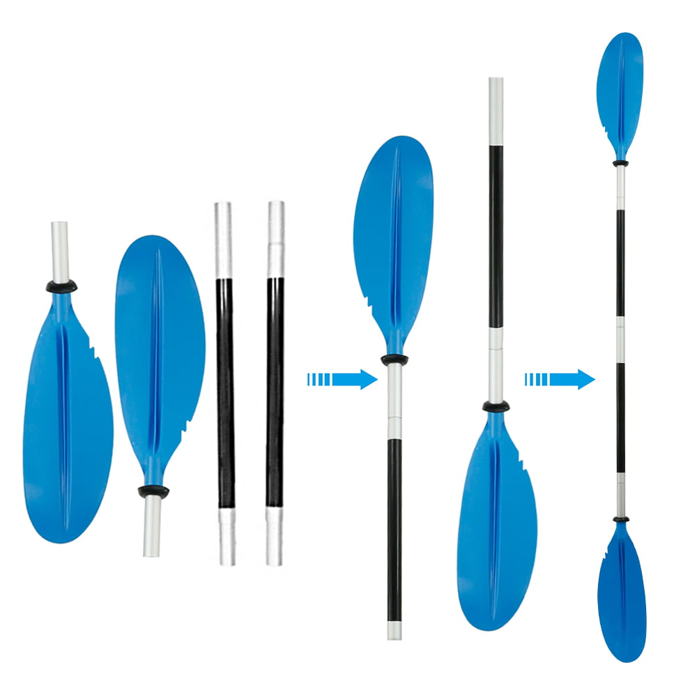 Kayak Four segments Double head Paddles Asymmetrical Splittable Canoe Paddle New 