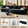 thumbnail image 4 of Harper & Bright Designs Modular Foam Sectional with Ottoman, Chenille Curved Compressed Sofa, 2 Piece Free Combination Floor Sponge Couch for Living Room Office, Navy Blue, 4 of 13