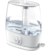 Humidifiers, 6L Water Tank, Plant, Quiet Vaporizer for Baby, Bedroom and Whole House, Filterless, Lasts up to 50Hr, 2-in-1 Essential Oil Diffuser and Nightlight, Easy to Clean, BPA-Free White
